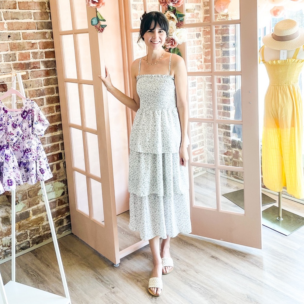Boutique floral tiered maxi dress